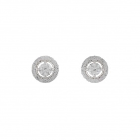 18k White Gold Diamond Halo Earrings 1.33ct 18k White Gold Diamond Halo Earrings 1.33ct